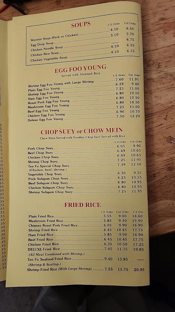 Ten Fu Chinese Gourmet Inc Shrimp Kow